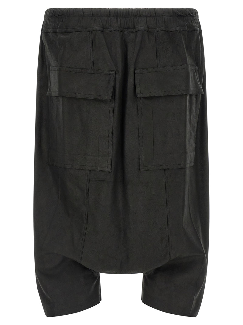 Short en cuir d'agneau noir Rick Owens