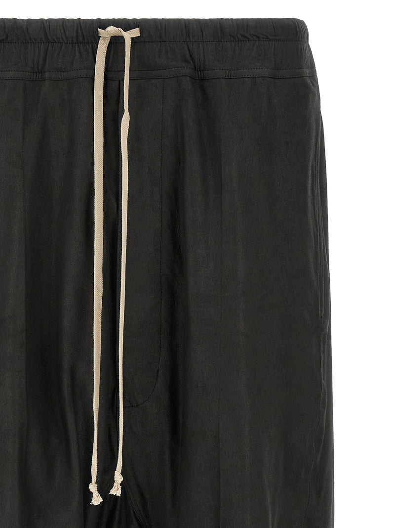 Short en cuir d'agneau noir Rick Owens