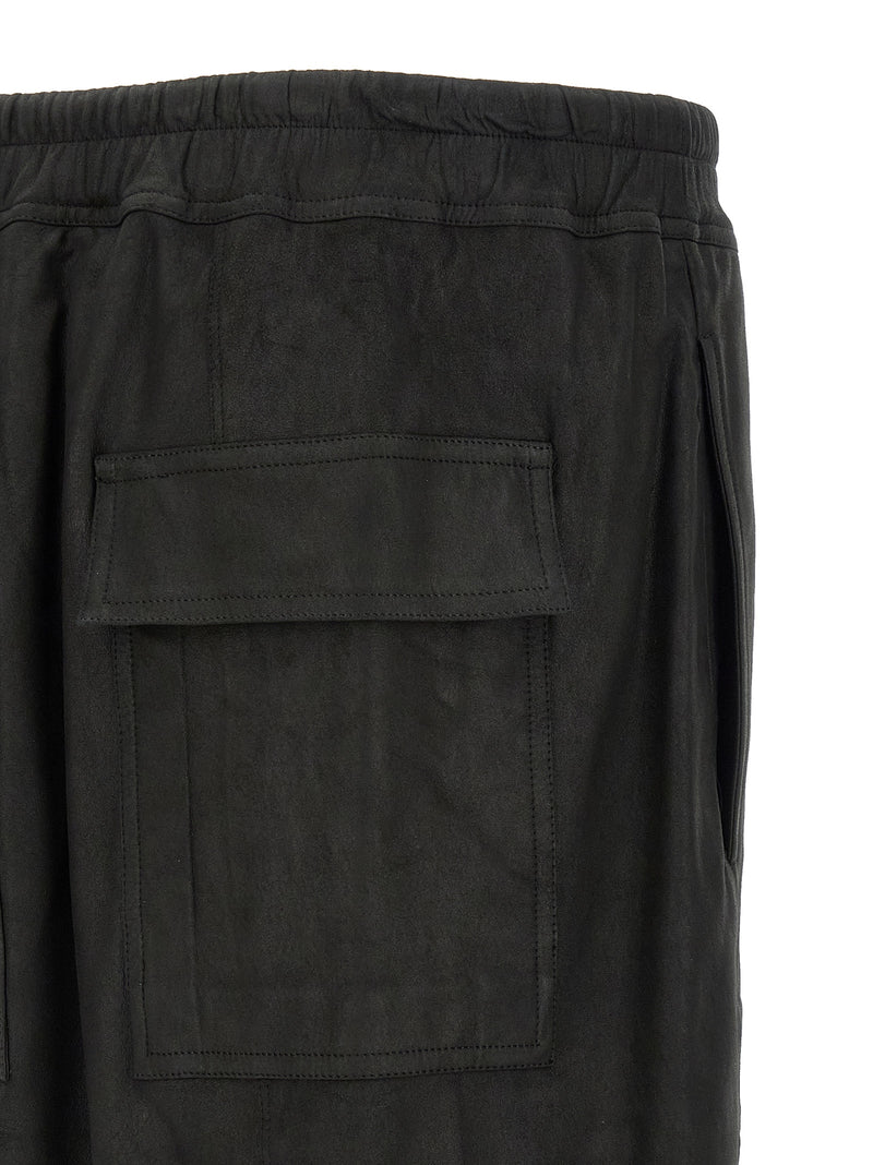 Short en cuir d'agneau noir Rick Owens