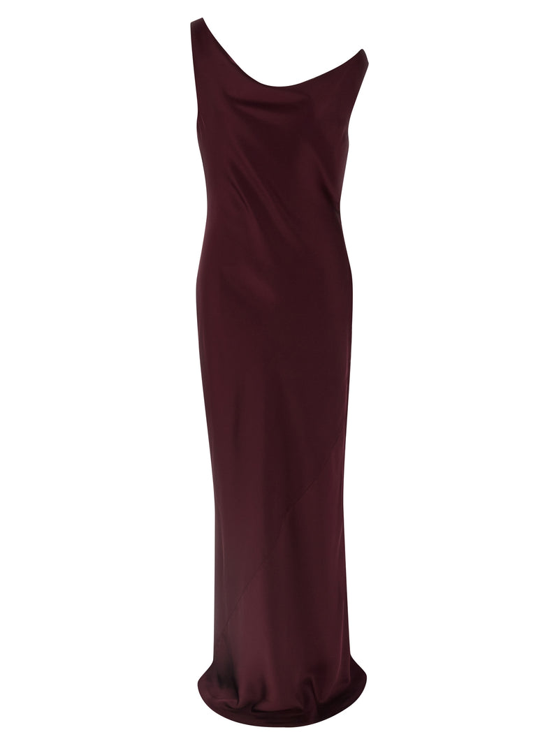 Robe longue en polyester bordeaux Norma Kamali
