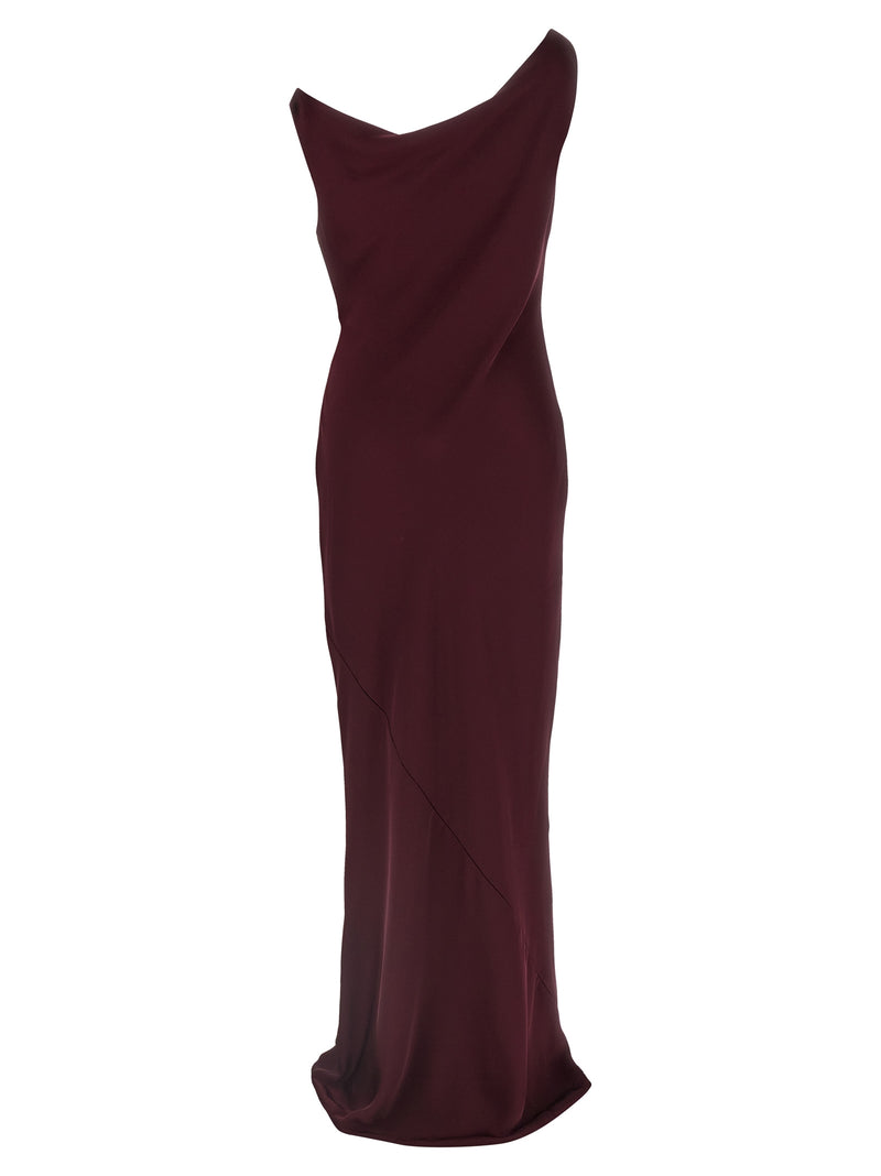 Robe longue en polyester bordeaux Norma Kamali