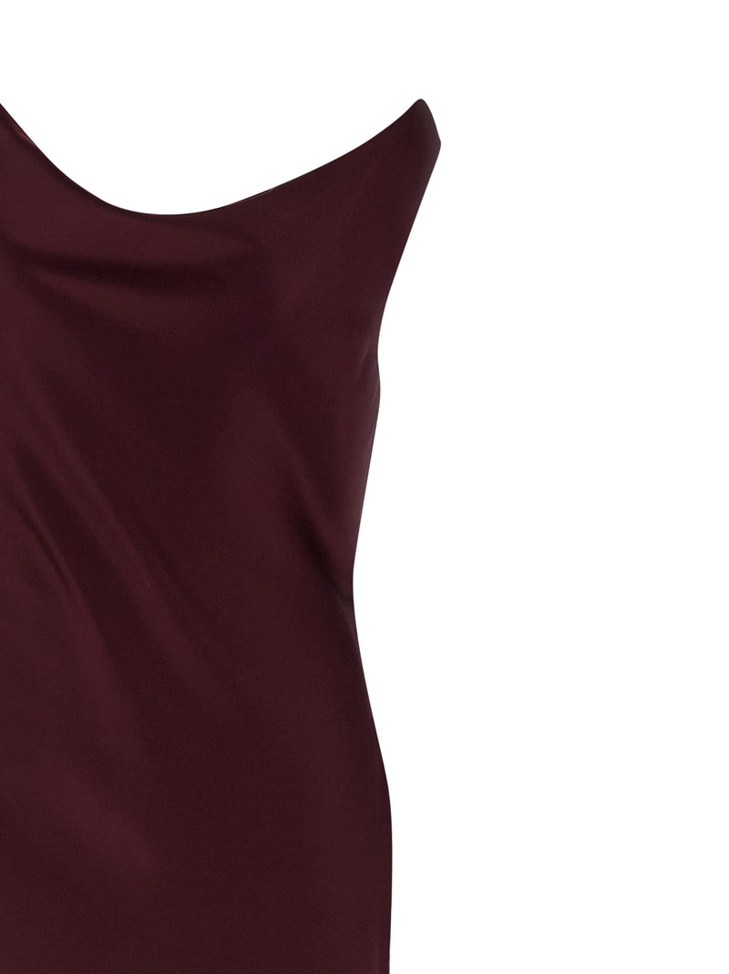 Robe longue en polyester bordeaux Norma Kamali