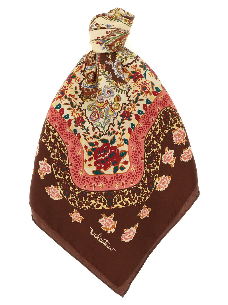 Valentino Garavani Brown Silk Foulard - Voyage Imaginaire