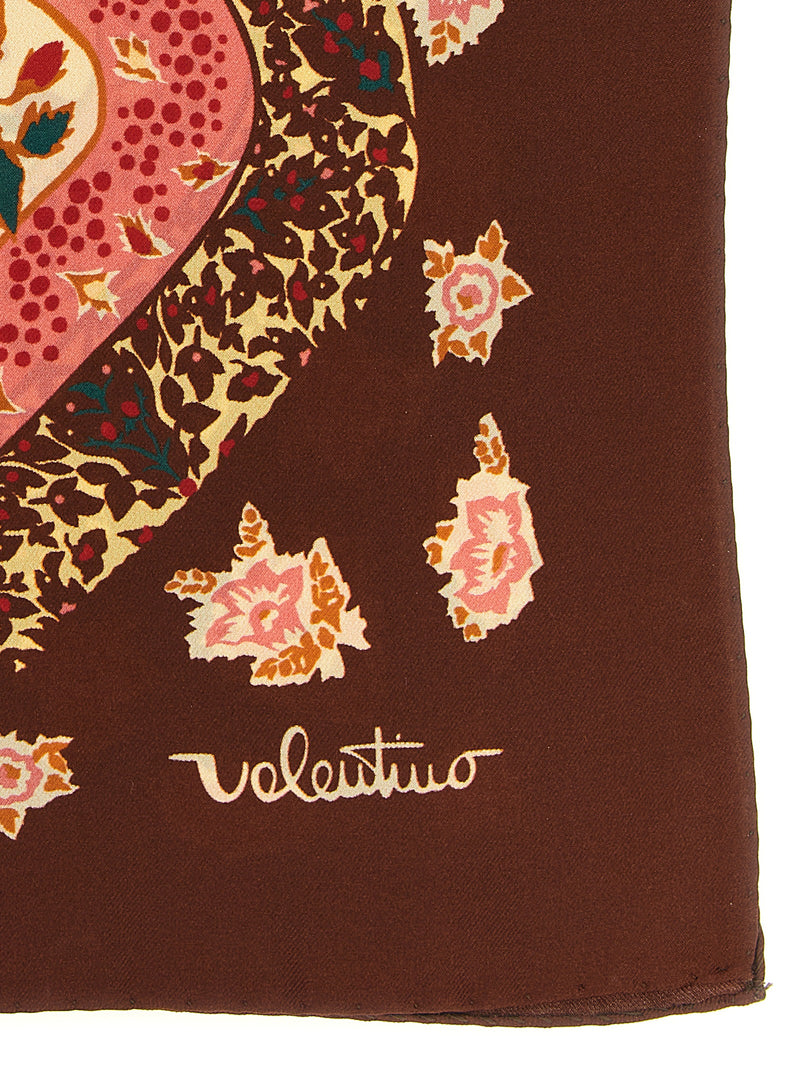 Valentino Garavani Brown Silk Foulard - Voyage Imaginaire