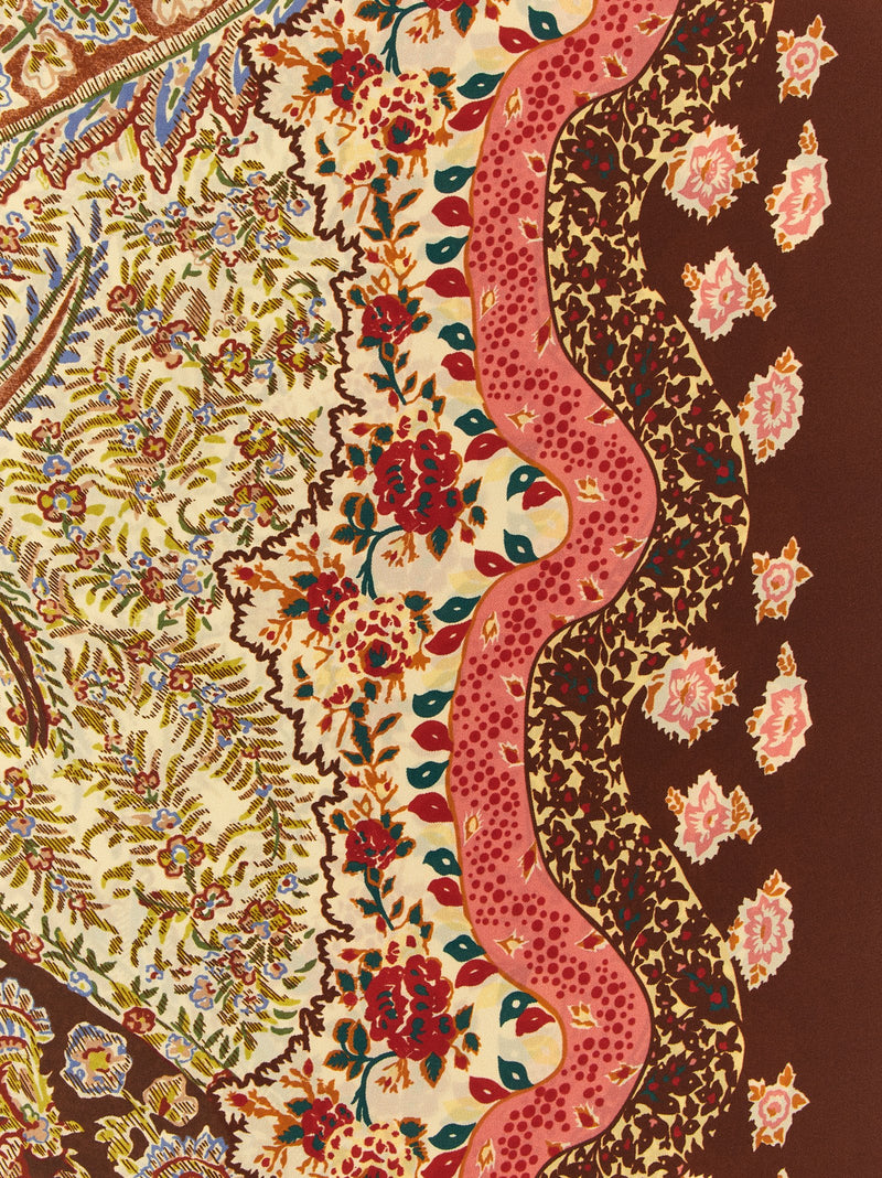 Valentino Garavani Brown Silk Foulard - Voyage Imaginaire
