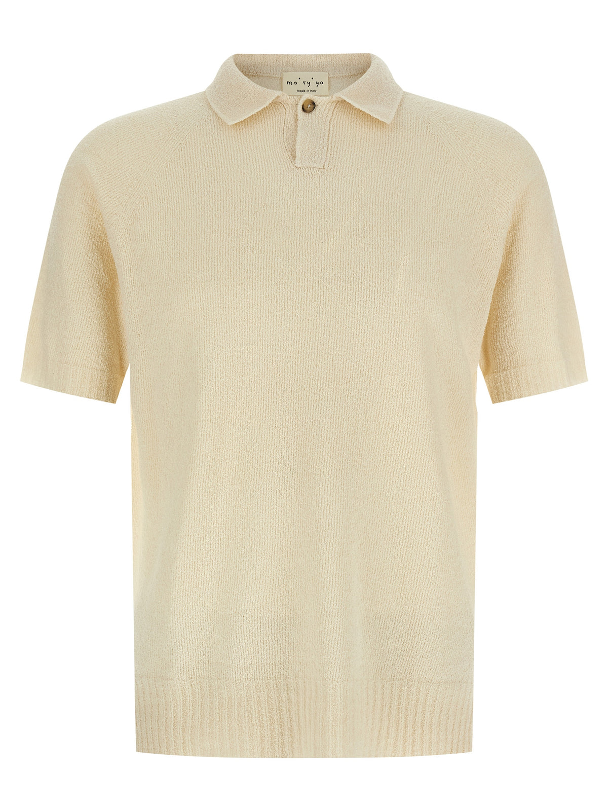 MA'RY'YA Beige Cotton Polo Shirt
