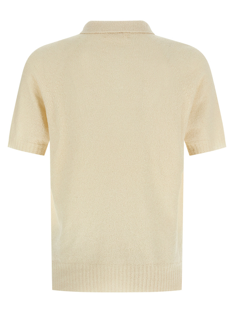 MA'RY'YA Beige Cotton Polo Shirt for Men