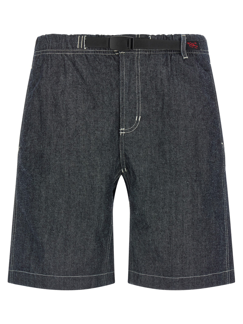 Shorts Bermuda en coton bleu Gramicci
