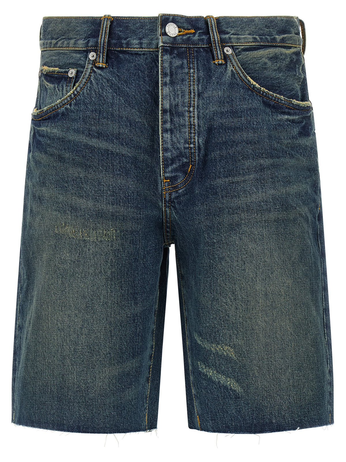 PURPLE P059 Vintage Mid Blue Cotton Bermuda Shorts
