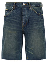 PURPLE P059 Vintage Mid Blue Cotton Bermuda Shorts
