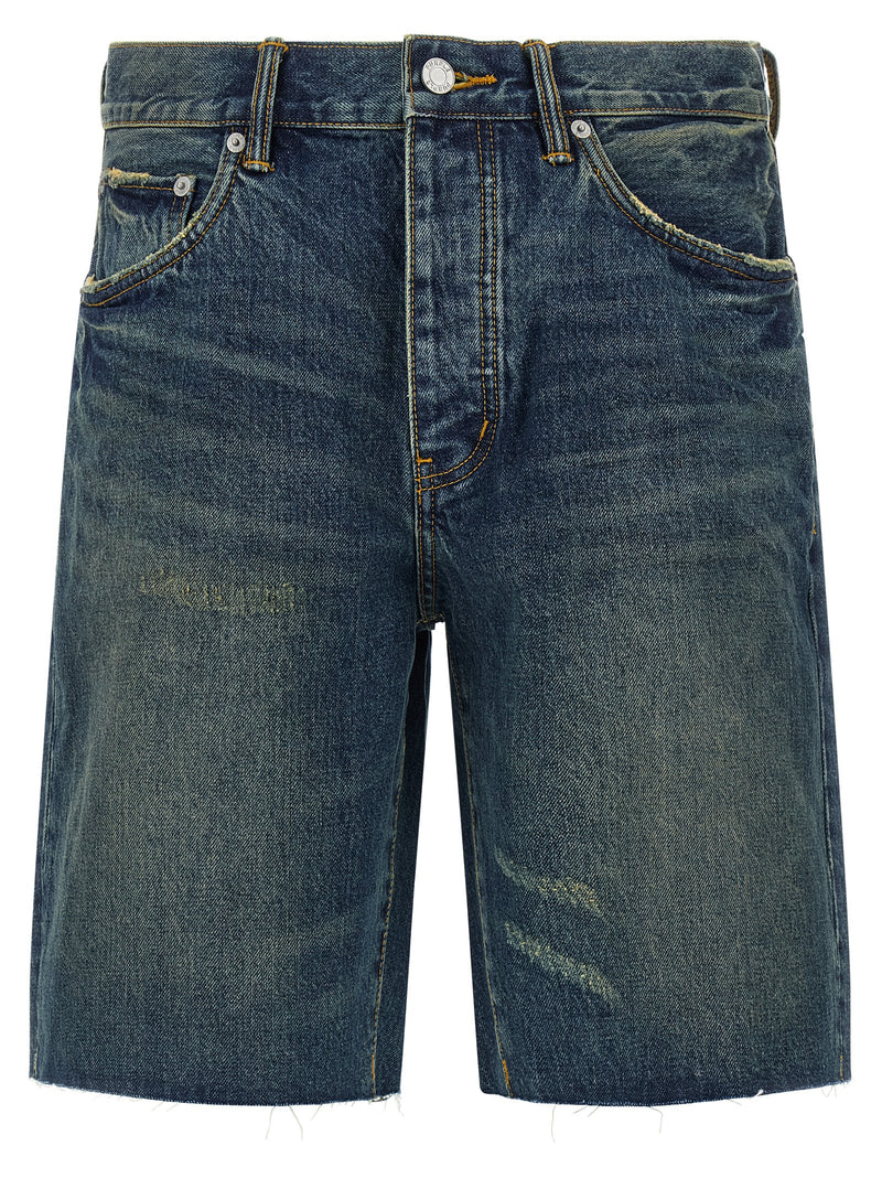 PURPLE P059 Vintage Mid Blue Cotton Bermuda Shorts