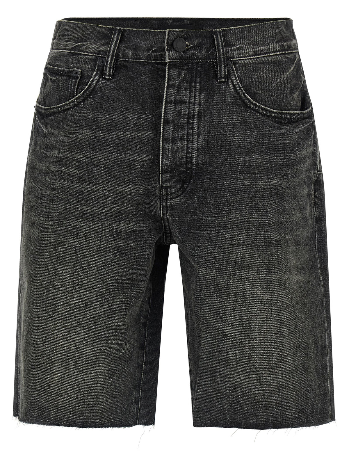 PURPLE P059 Kamari Black Cotton Bermuda Shorts