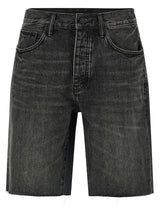PURPLE P059 Kamari Black Cotton Bermuda Shorts