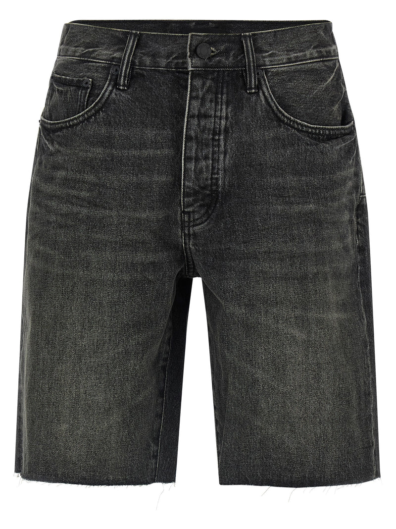 PURPLE P059 Kamari Black Cotton Bermuda Shorts