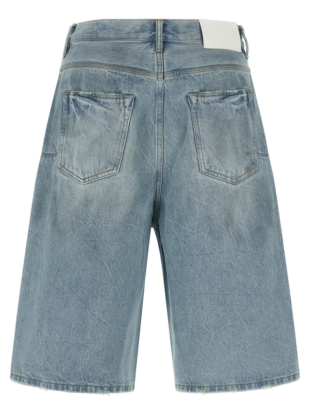PURPLE P070 Vintage Dust Bowl Blue Cotton Bermuda Shorts