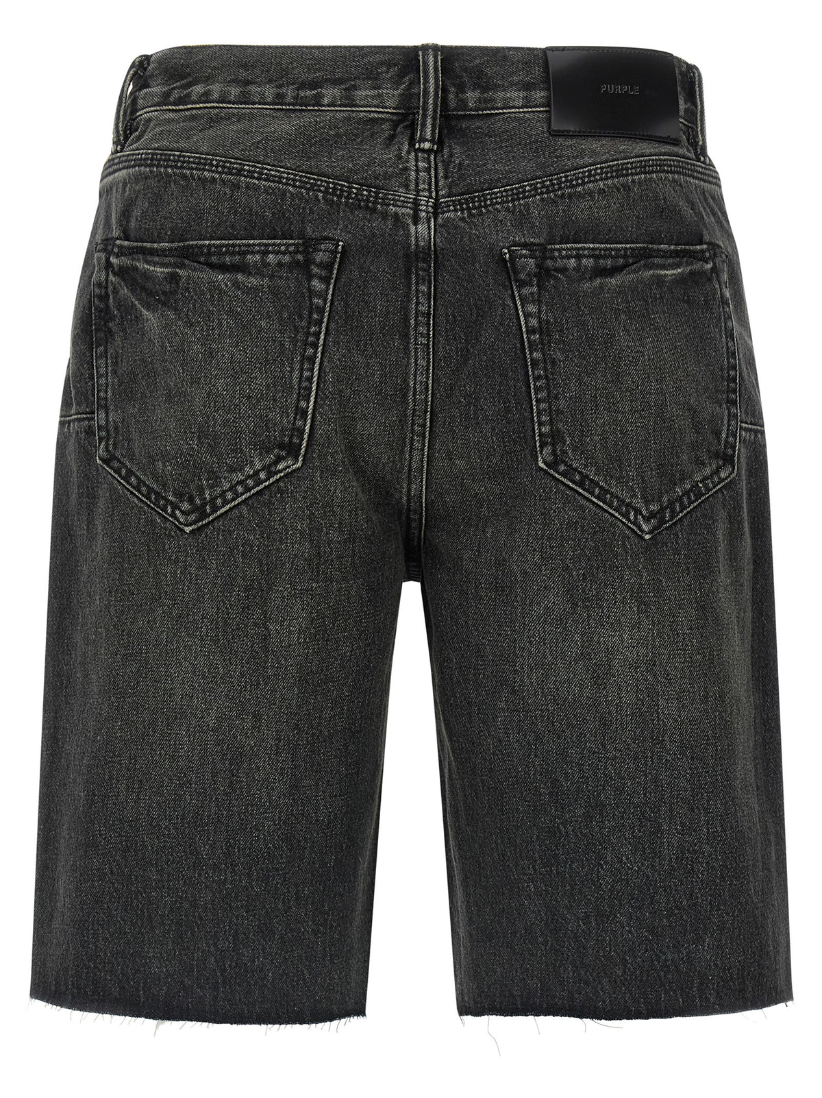 PURPLE P059 Kamari Black Cotton Bermuda Shorts