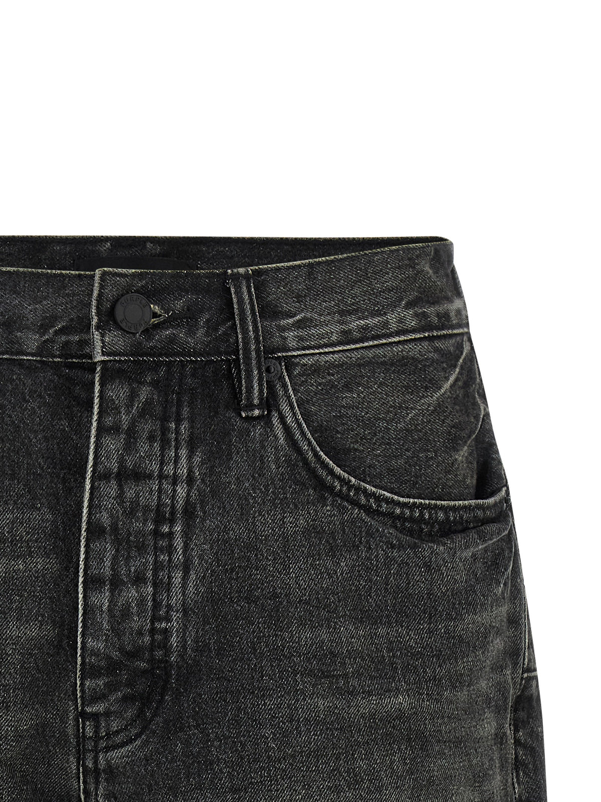 PURPLE P059 Kamari Black Cotton Bermuda Shorts
