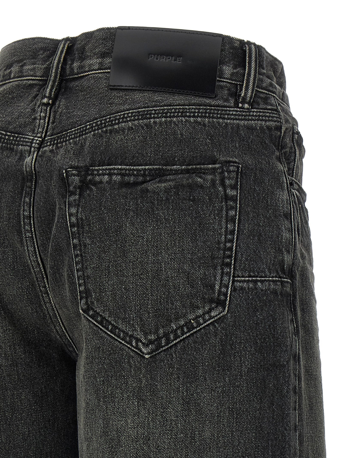 PURPLE P059 Kamari Black Cotton Bermuda Shorts