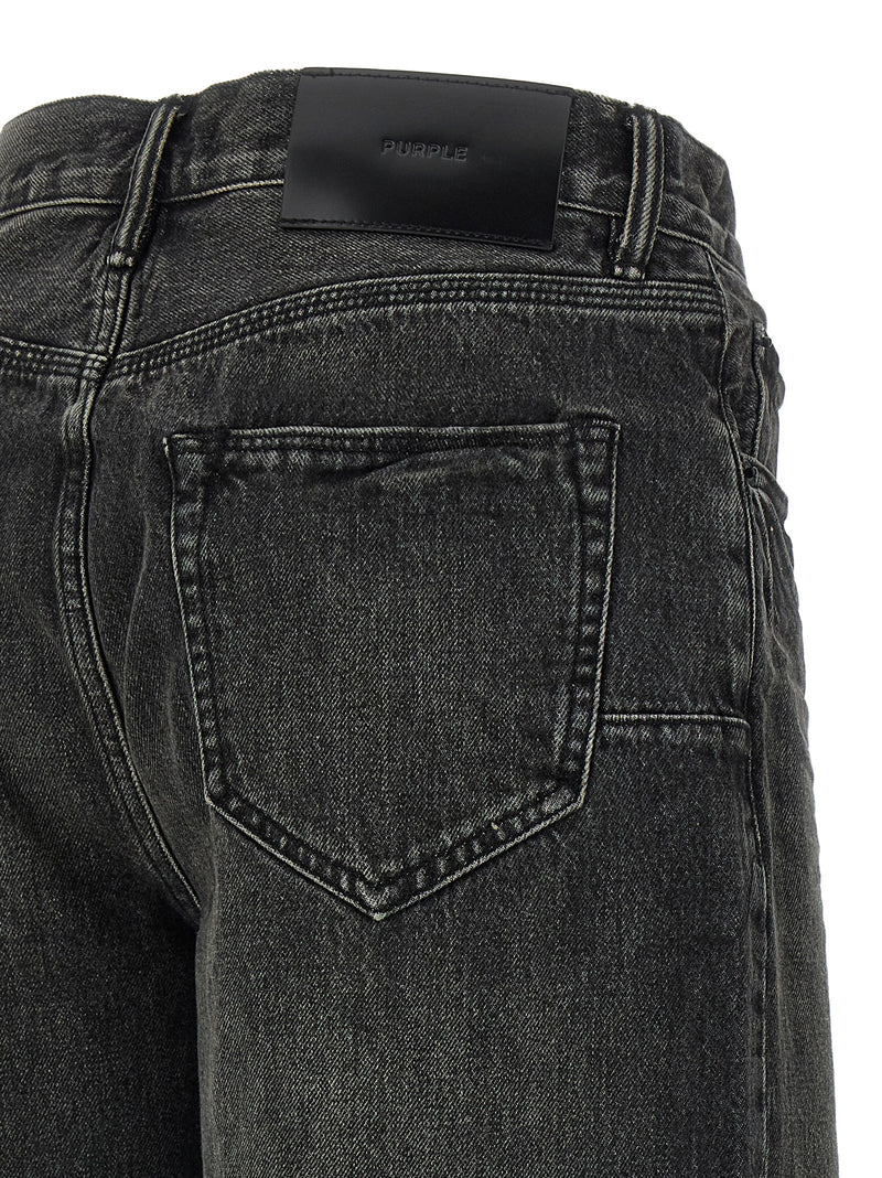 PURPLE P059 Kamari Black Cotton Bermuda Shorts