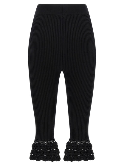 Ganni Pantalon décontracté en coton biologique noir