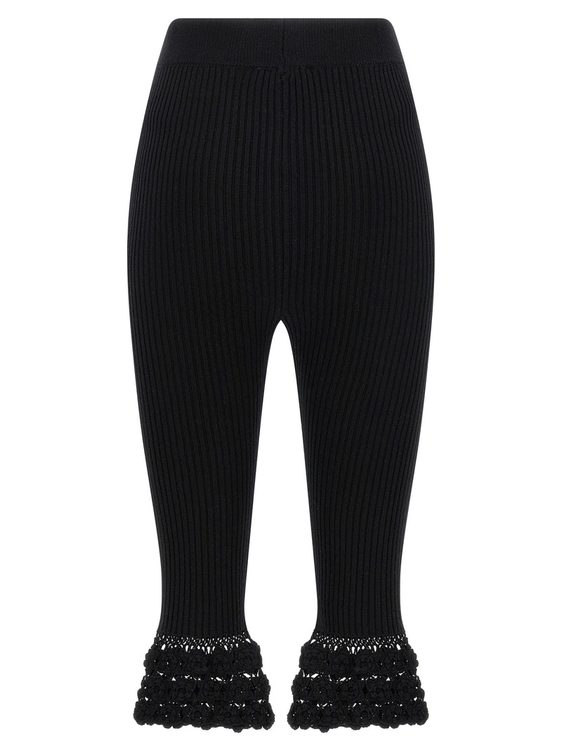 Ganni Pantalon décontracté en coton biologique noir