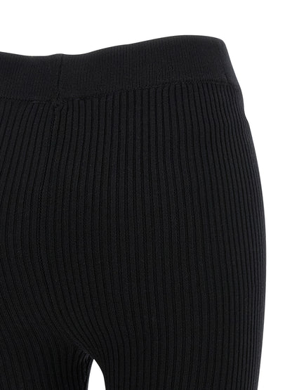 Ganni Pantalon décontracté en coton biologique noir