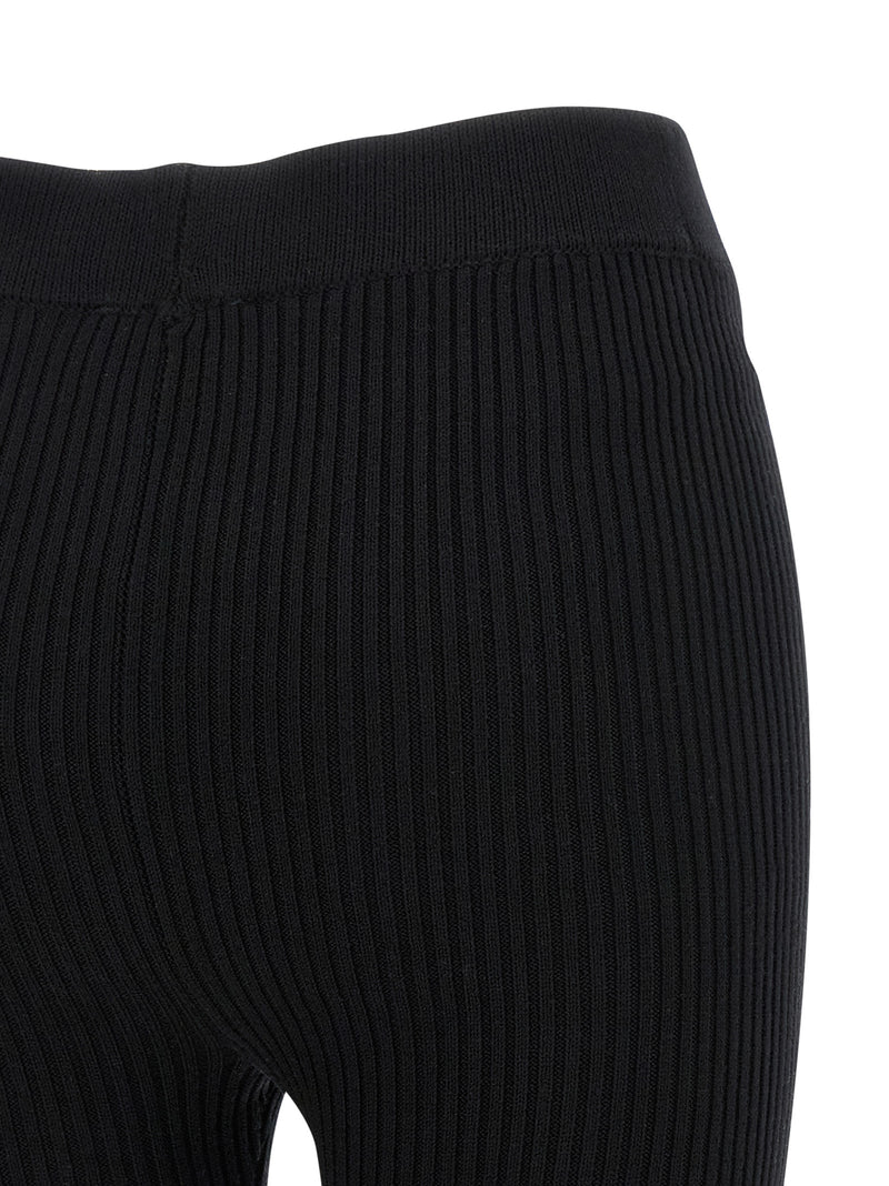 Ganni Pantalon décontracté en coton biologique noir
