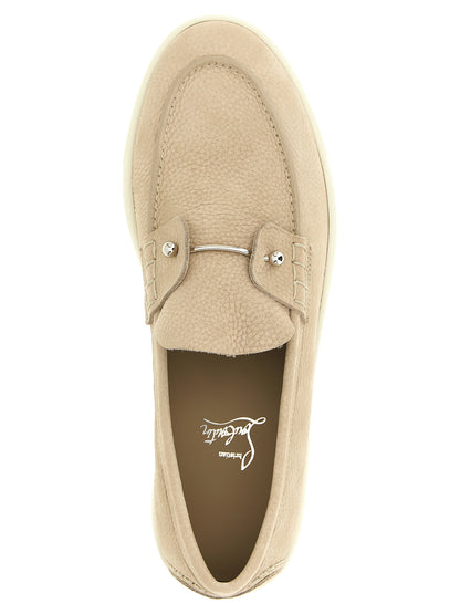 Christian Louboutin Beige Calfskin Slip-On Loafers