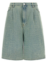Short Bermuda en coton bleu NUDE