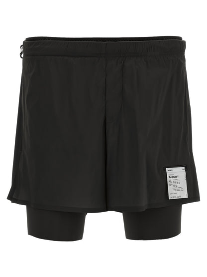 SATISFY Black Nylon Bermuda Shorts