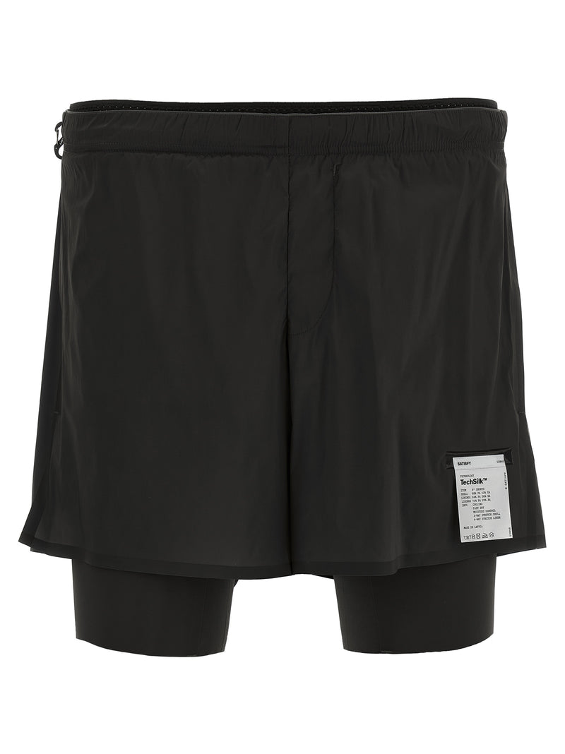 SATISFY Black Nylon Bermuda Shorts