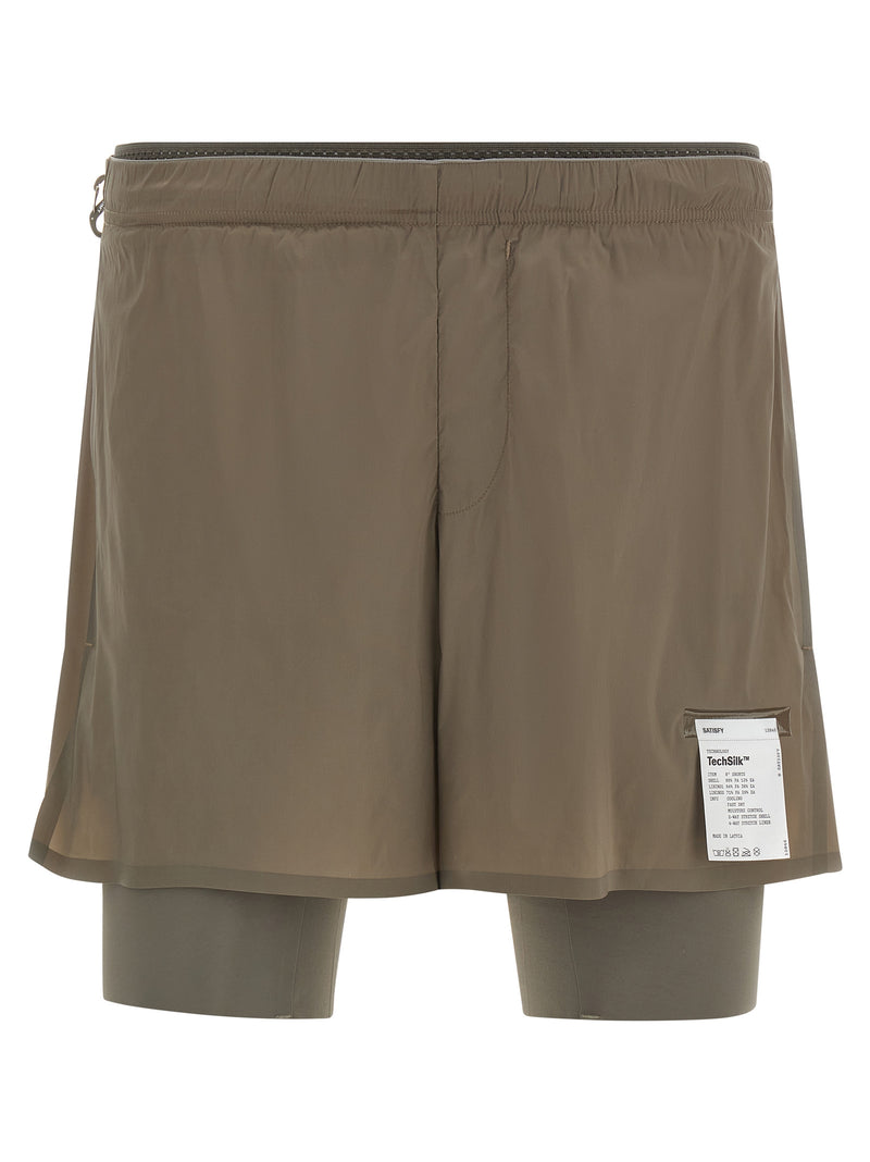 SATISFY Brown Nylon Bermuda Shorts