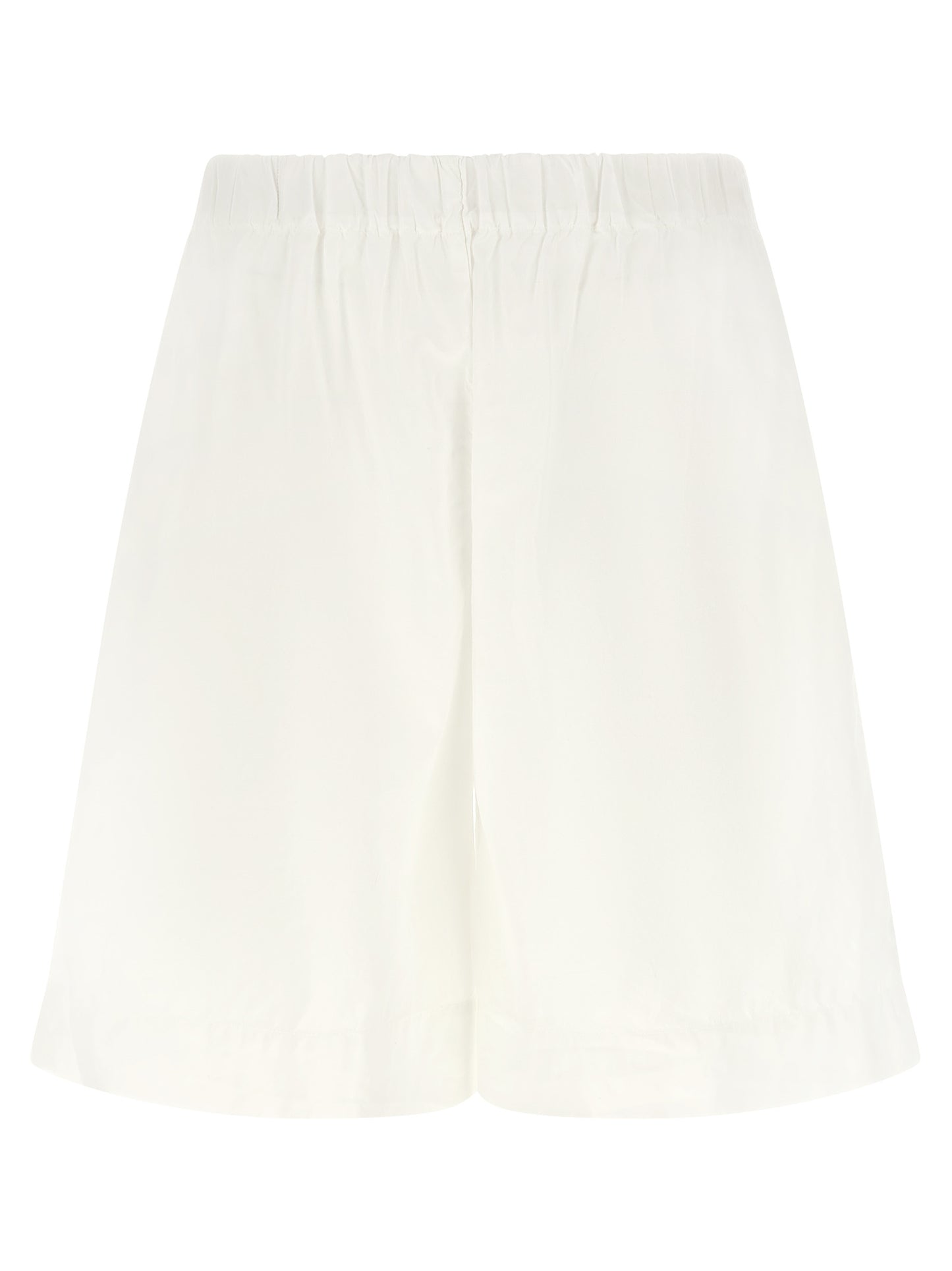 XACUS White Cotton Bermuda Shorts