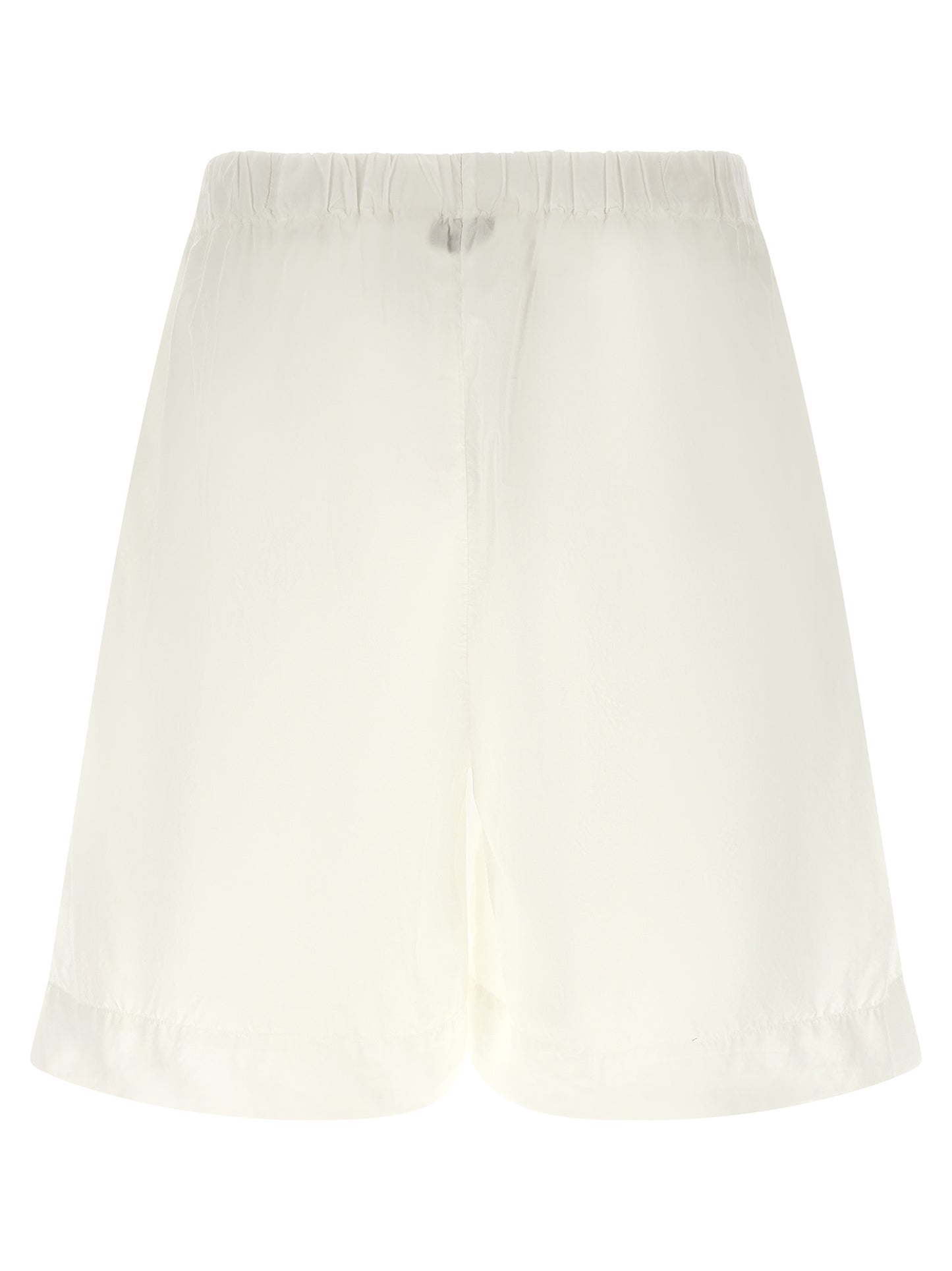 XACUS White Cotton Bermuda Shorts