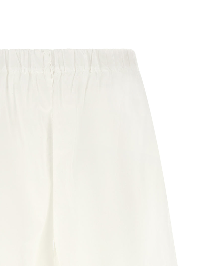 XACUS White Cotton Bermuda Shorts