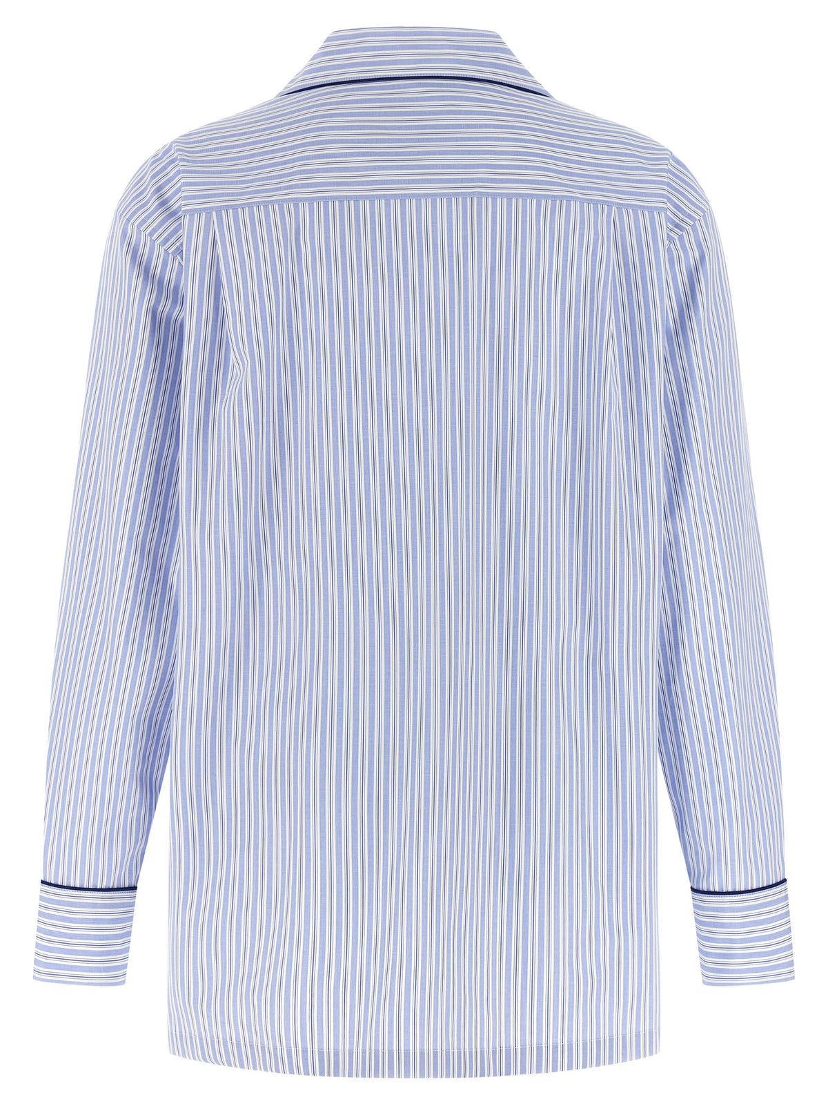 Dolce & Gabbana Blue Cotton Blouse - Luxurious Striped Shirt