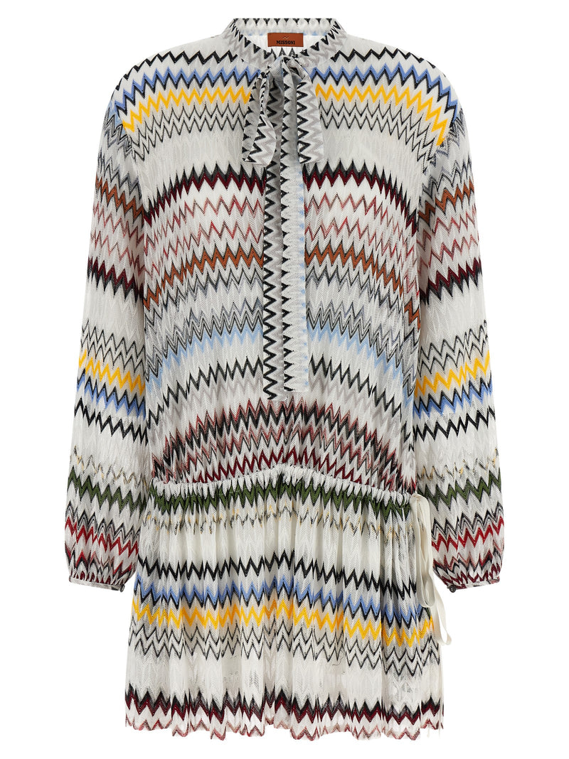 Missoni White Viscose Short Dress - Chic Mini Dress for Women
