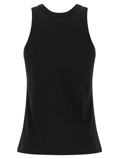 Loulou De Saison Black Cotton Sleeveles T-Shirt