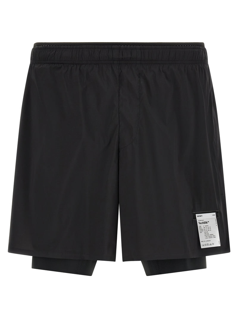 SATISFY Black Nylon Bermuda Shorts