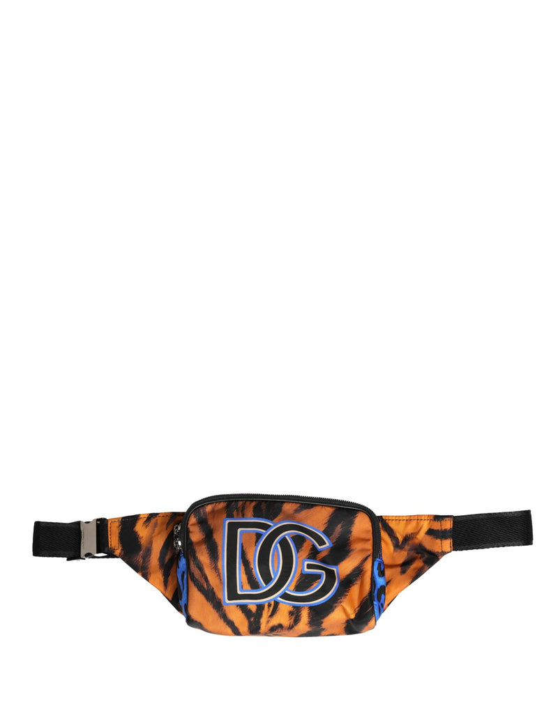 Dolce & Gabbana Brown Tiger Print Nylon Fanny Waist Pack