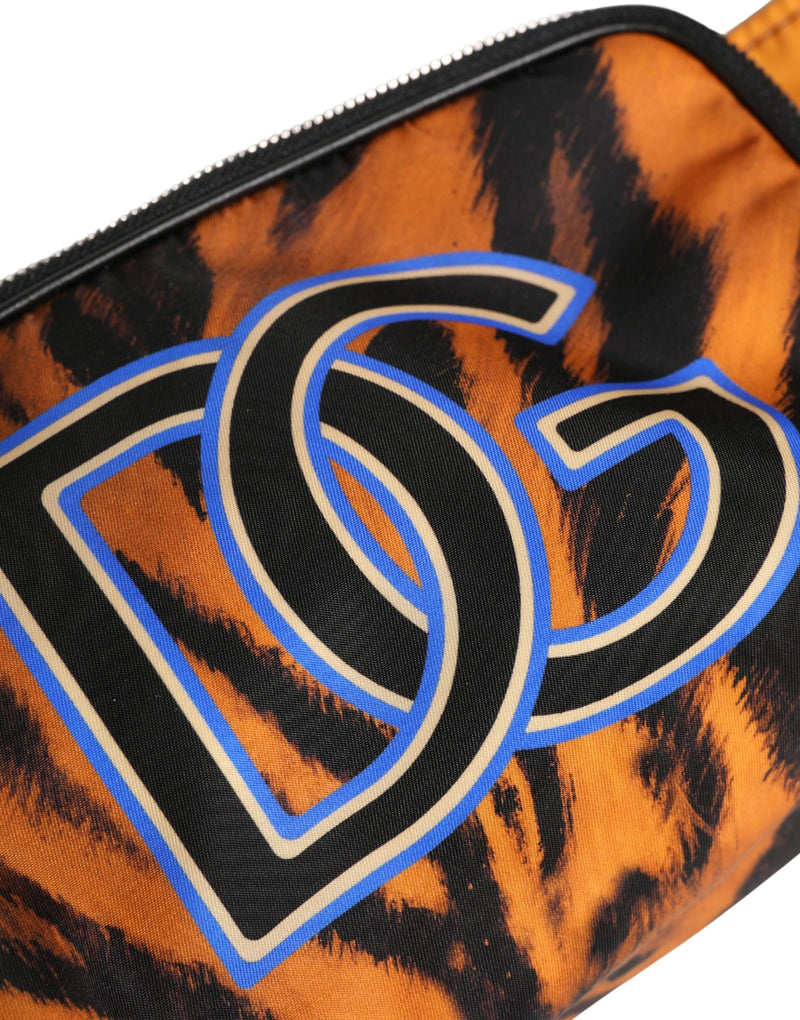 Dolce & Gabbana Brown Tiger Print Nylon Fanny Waist Pack
