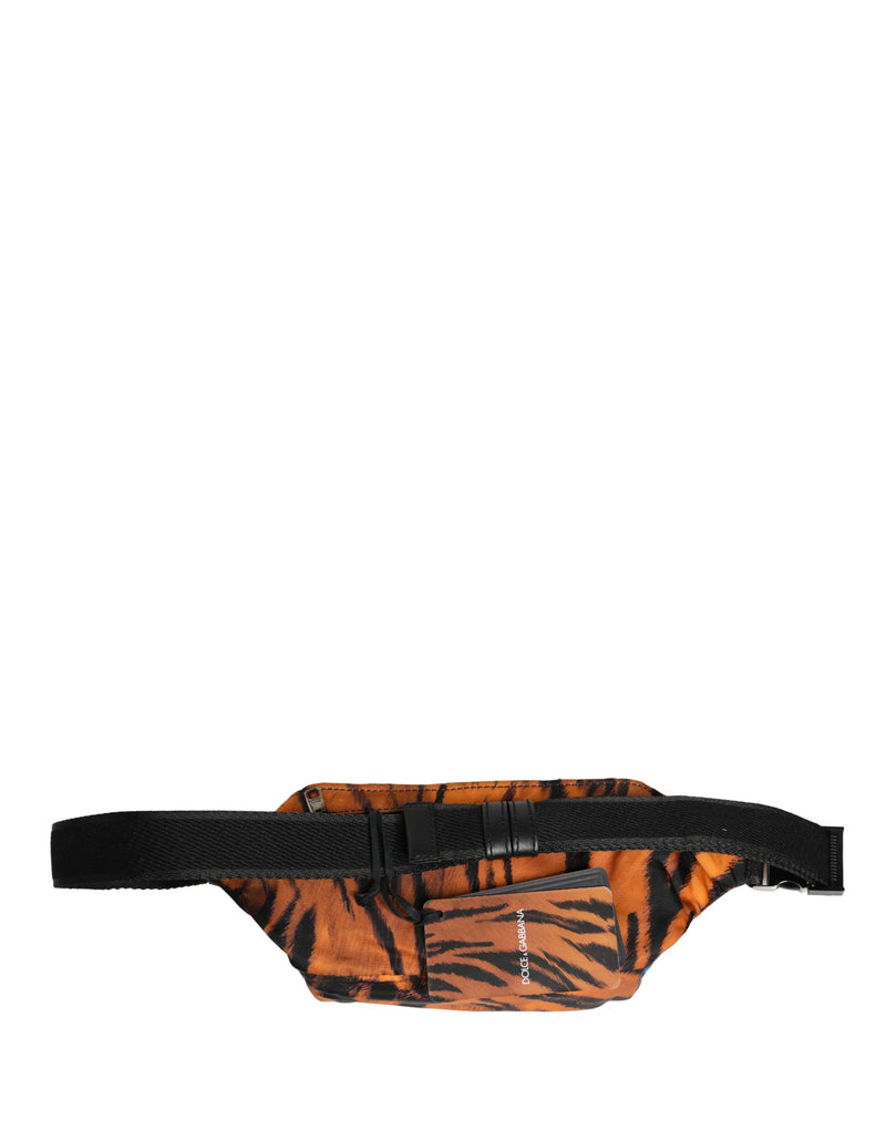 Dolce & Gabbana Brown Tiger Print Nylon Fanny Waist Pack