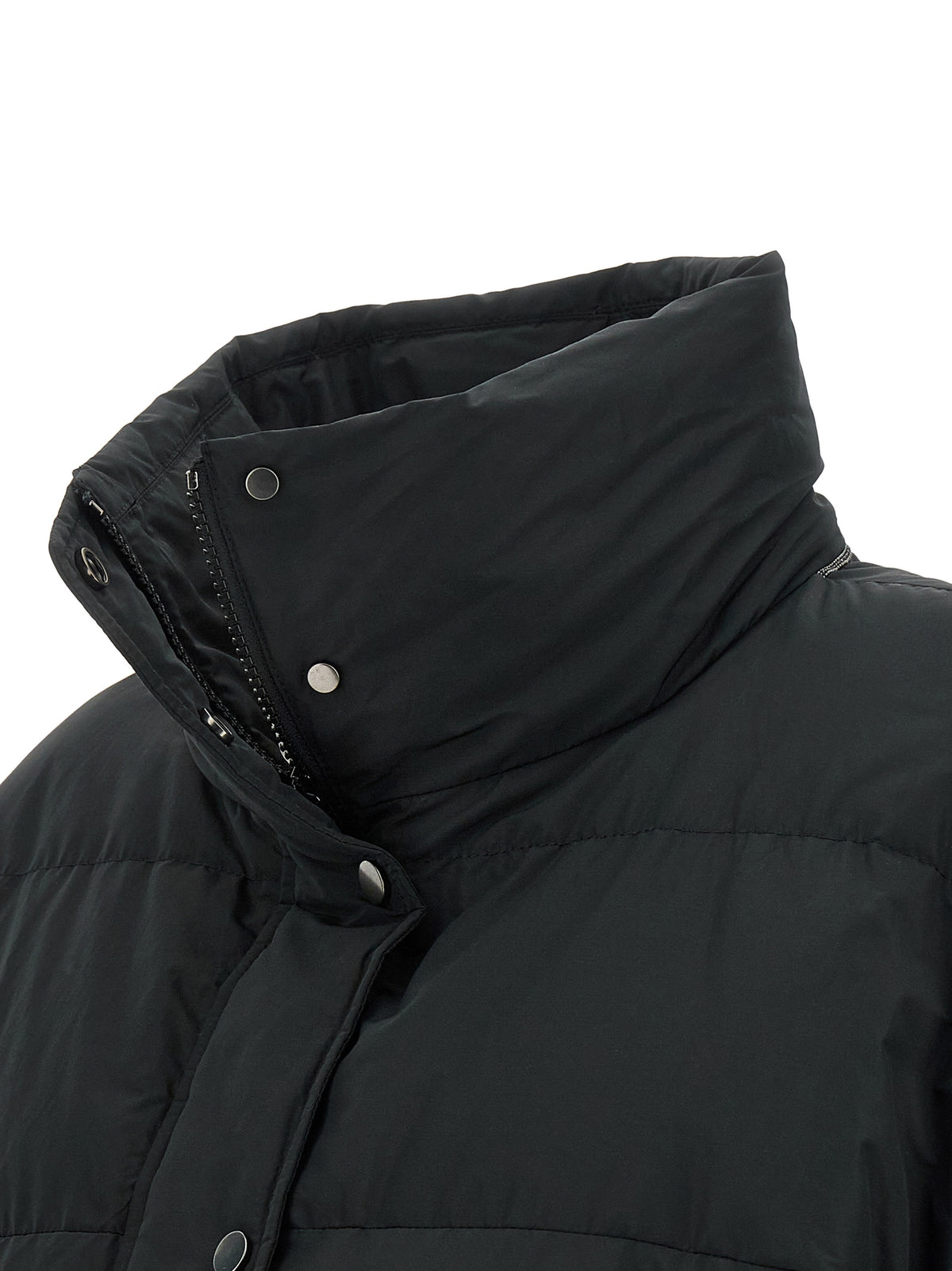 Brunello Cucinelli Black Cotton Full-Length Jacket