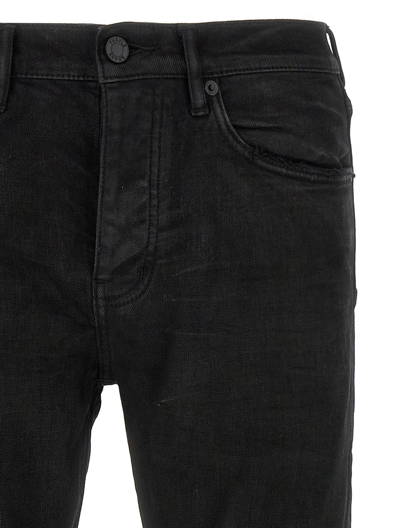 PURPLE Black Cotton Tapered Jeans