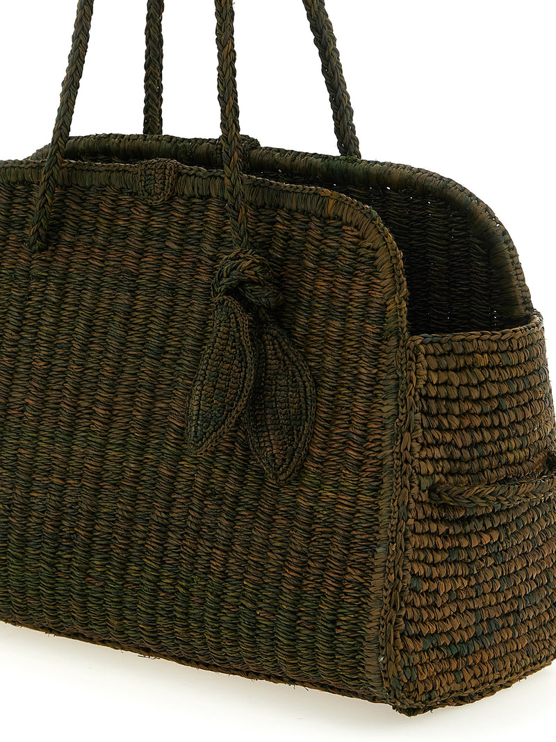 Sac cabas bicolore en raphia Jacquemus