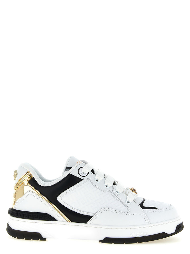 Baskets basses bicolores en cuir Versace