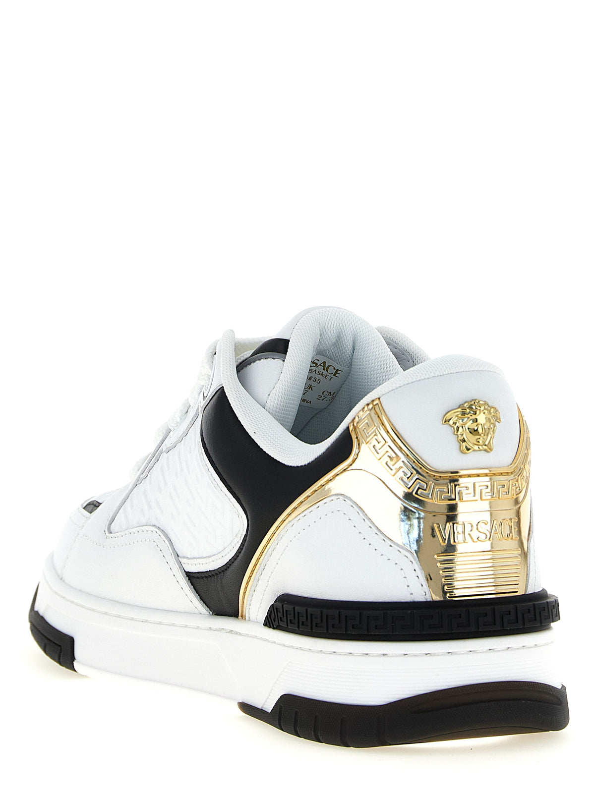 Baskets basses bicolores en cuir Versace