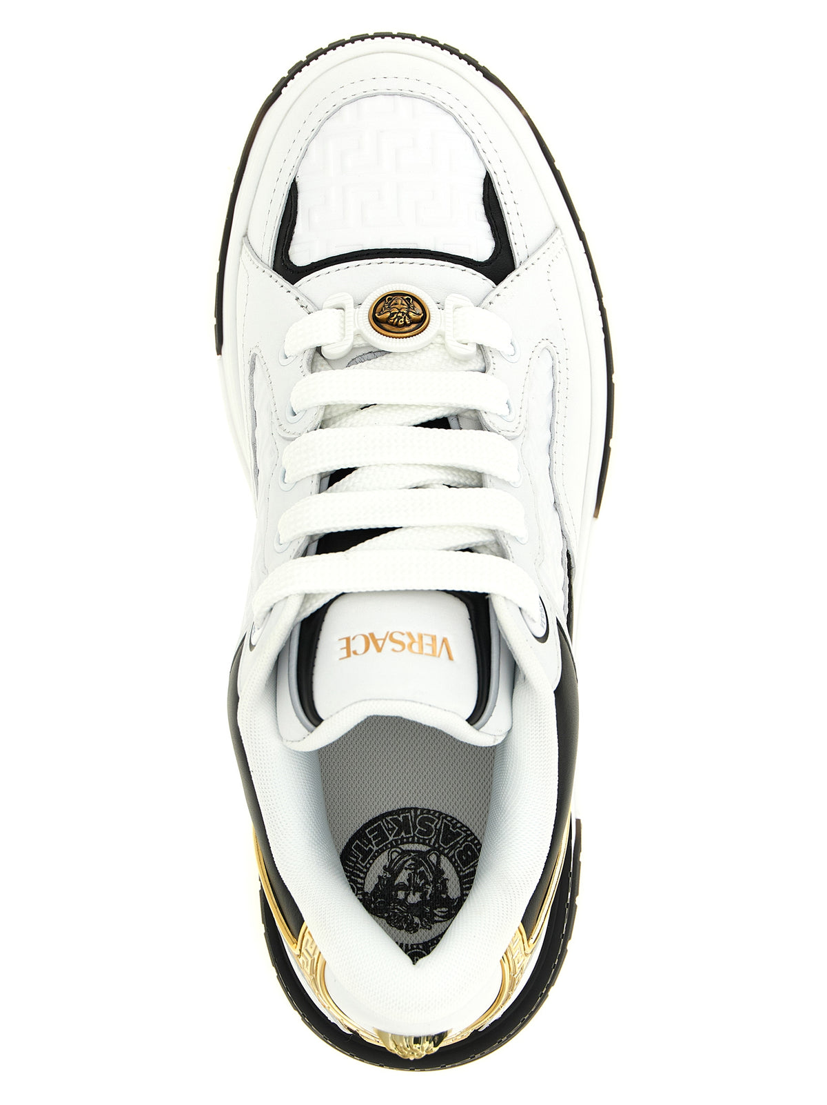 Baskets basses bicolores en cuir Versace
