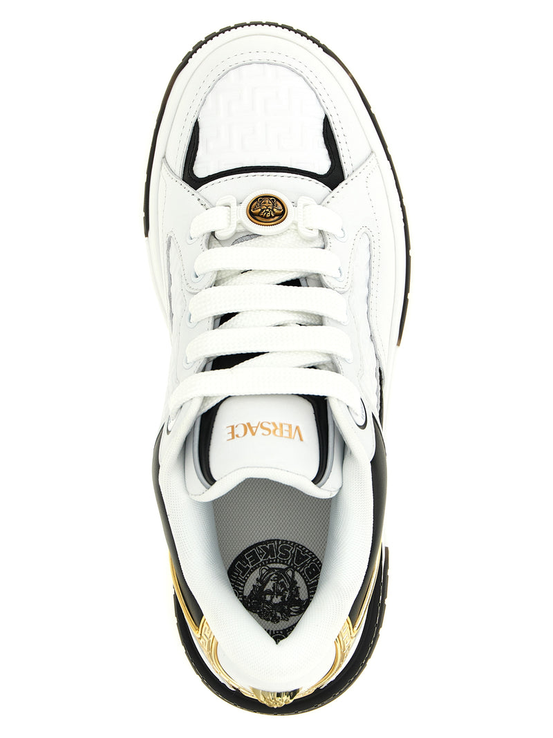 Baskets basses bicolores en cuir Versace