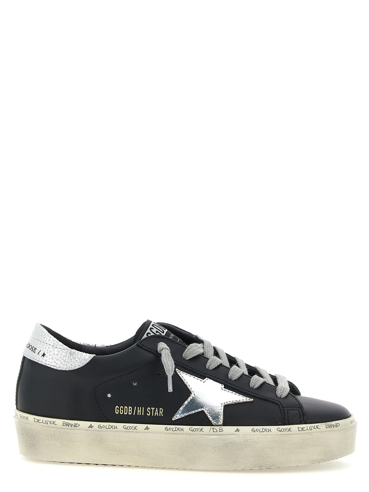 Baskets Chunky Golden Goose en cuir de vachette noir
